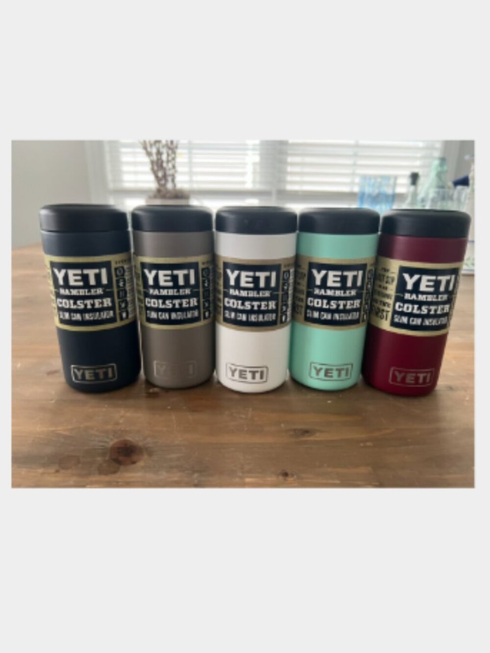BRAND NEW Set of 5 YETI Rambler 12 oz Slim Can Colster Insulators - NWT